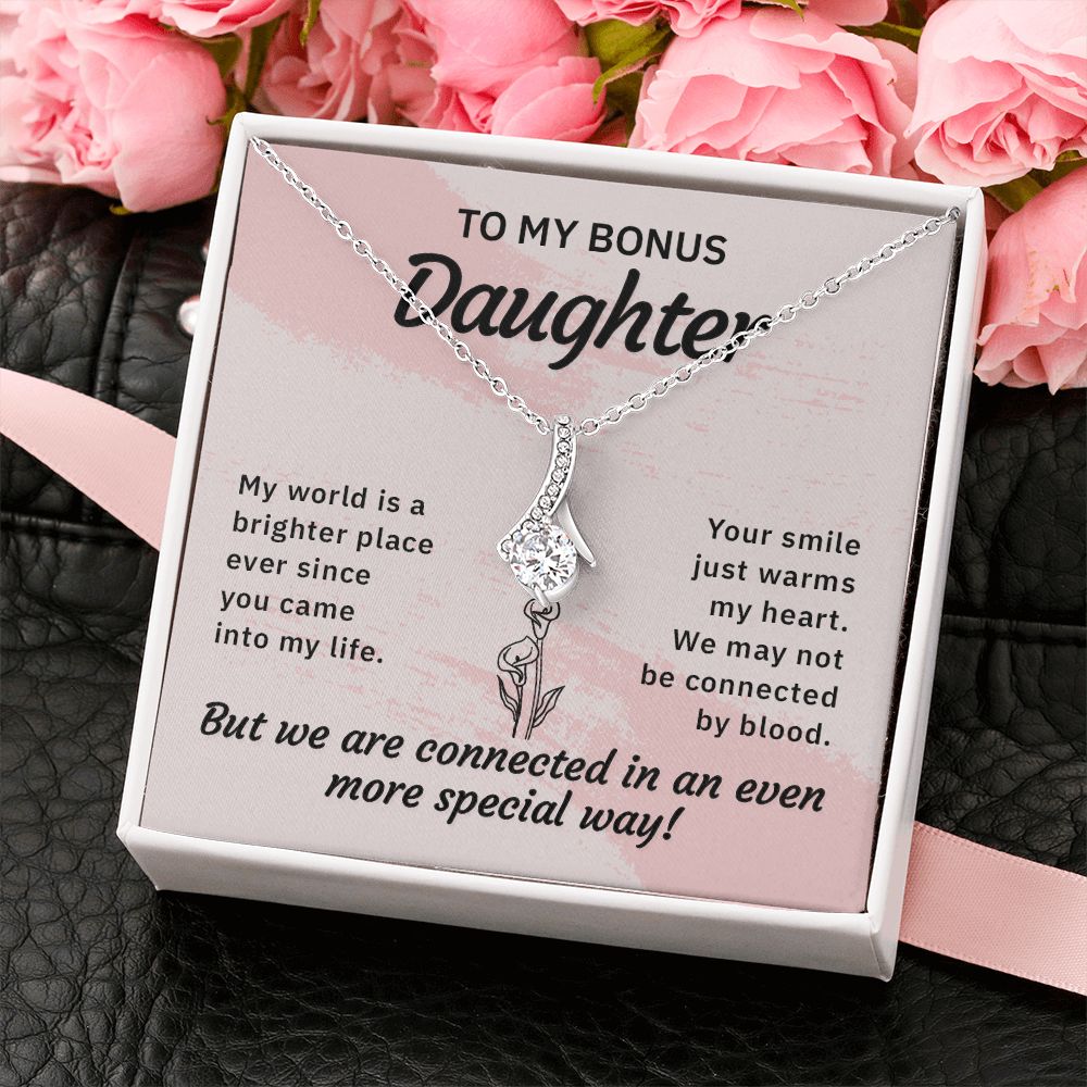 Bonus Daughter Gifts From Stepdad, Step Daughter Gifts From Stepmom, Stepdaughter Gifts From Stepdad, Father Stepdaughter Necklace, To My Bonus Daughter Necklaces, Christmas Gifts For Bonus11 Alluring Beauty Necklace