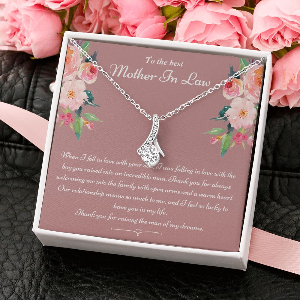 To The Best Mother In Law Gifts, Love Knot Necklace, Mother's Day Necklace Gifts Alluring Beauty Necklace