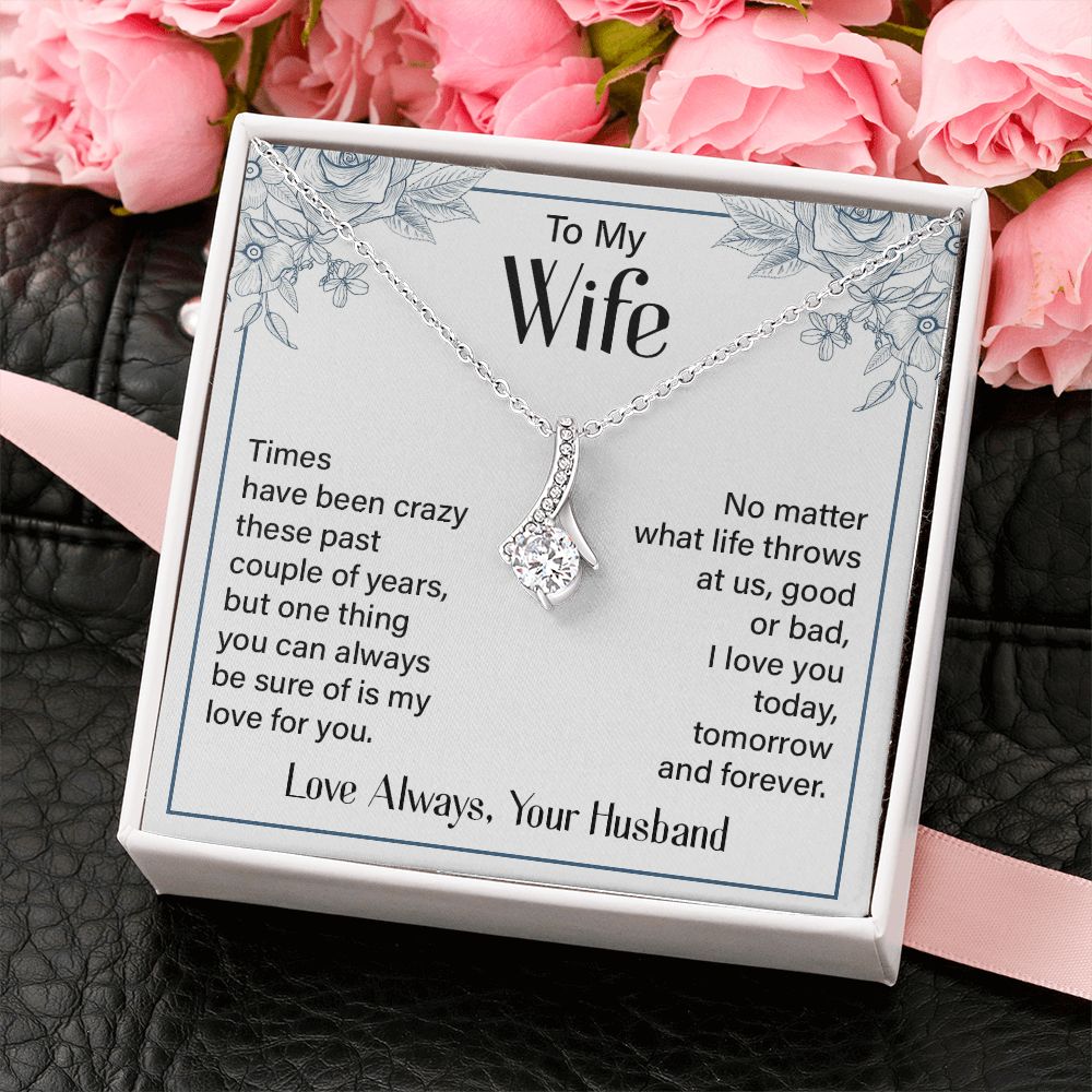 To My Wife Necklace from Husband, Personalized Necklace for Women, Luxury Necklace for Wife from Man Men, Wedding Anniversary Present For Wife, Beautiful Wife Jewelry Christmas Birthday Gift For Wife20 Alluring Beauty Necklace