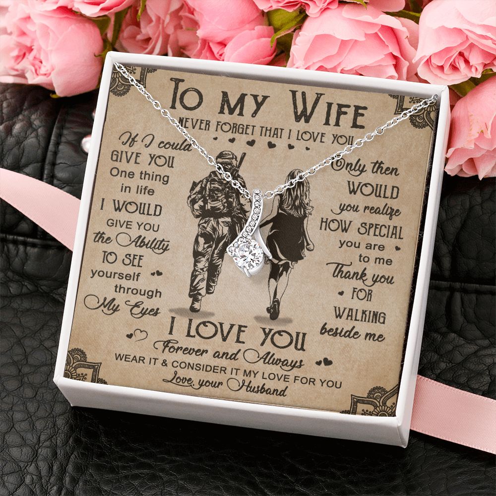 Birthday Gifts For Wife, Necklace Gifts For Wife From Husband, To My Wife Jewelry For Women , To My Wife Necklace  from Husband Wedding Anniversary Present For Wife, Beautiful Wife Jewelry Christmas20 Alluring Beauty Necklace