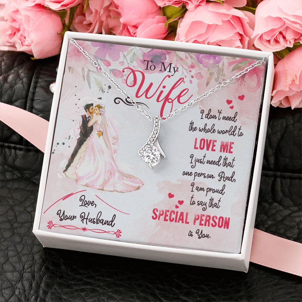 To My Wife Necklace from Husband, Personalized Necklace for Women, Luxury Necklace for Wife from Man Men, Wedding Anniversary Present For Wife, Beautiful Wife Jewelry Christmas Birthday Gift For Wife17 Alluring Beauty Necklace