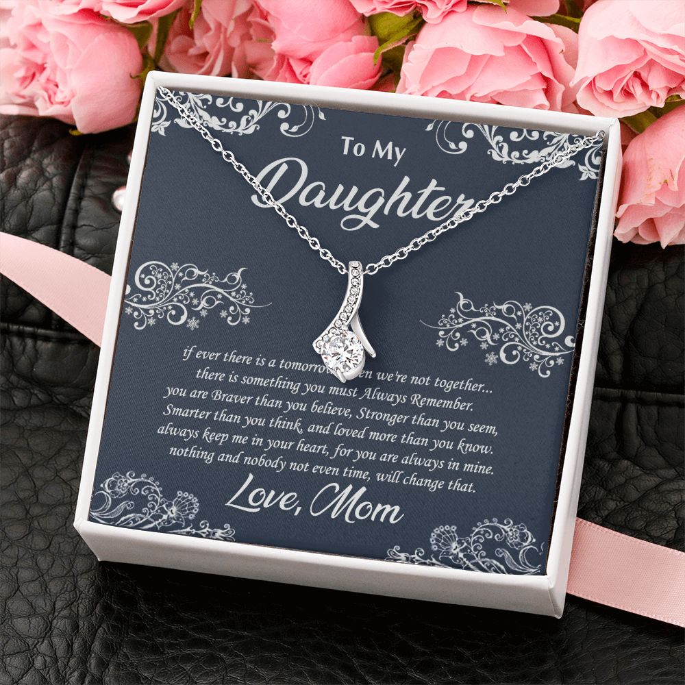 Jewelry Pendant Present for Daughter, To My Daughter Gift Necklace from Mom, Mother Daughter Gift Ideas, Birthday Christmas Gift Graduation Gifts for Daughters, Mother and Daughter Necklace 19 Alluring Beauty Necklace