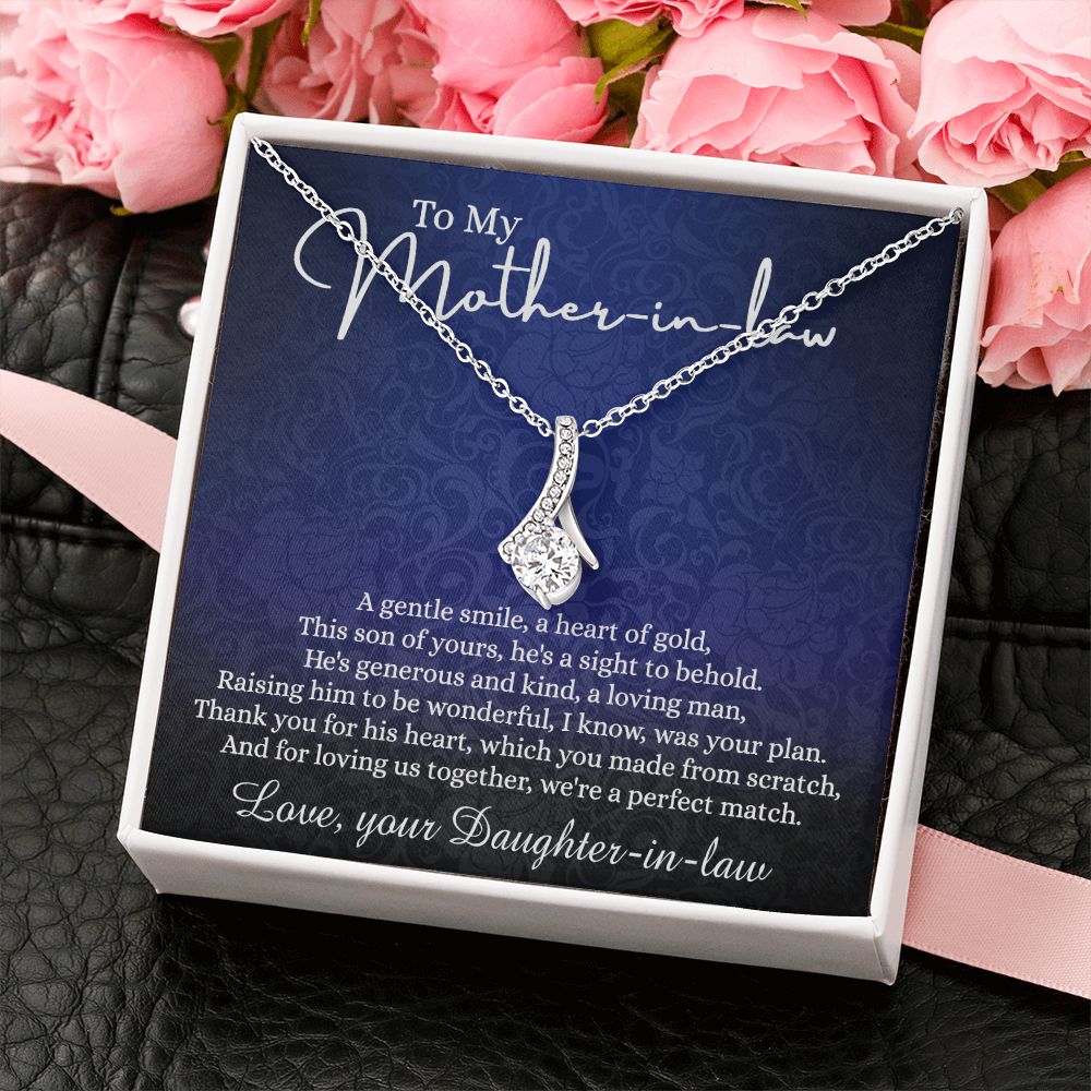 To My Mother in Law Necklace, Mother in Law Gift, Necklace for Mother in Law Jewelry Gift to My Mother-in-law on Wedding Day Mother's day gift for Mother in Law Birthday gift Alluring Beauty Necklace