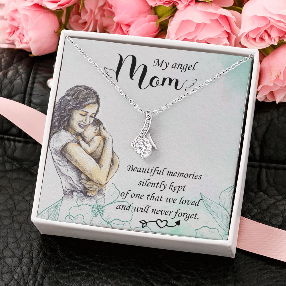 To My Mom Mother My Angel Necklace Pendant Gift From Daughter Beautiful Memories With Message Card Gift For Mom Alluring Beauty Necklace