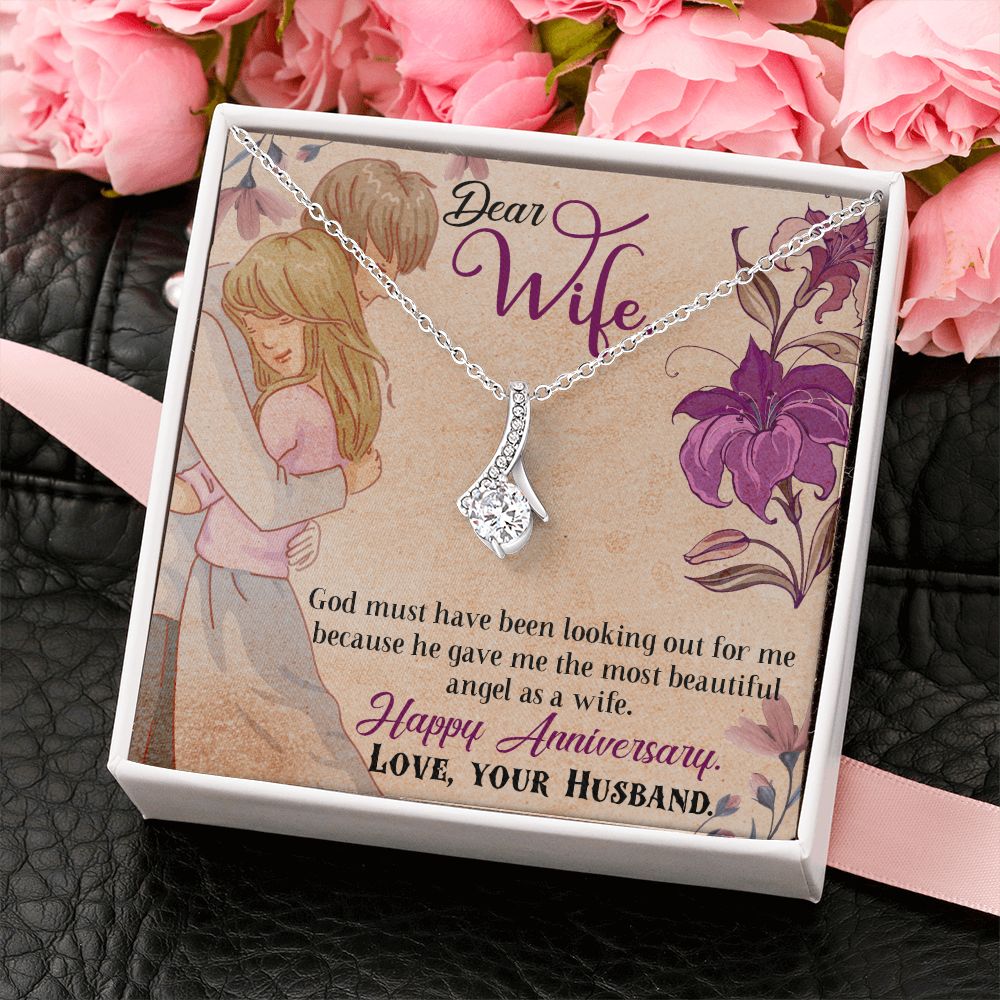 To My Wife Necklace, Wedding Anniversary Jewelry For Women, Necklace For Wife from Husband, Gift For Wife Birthday Gifts From Husband Necklace, Jewelry With Message Card In A Gift Box7 Alluring Beauty Necklace