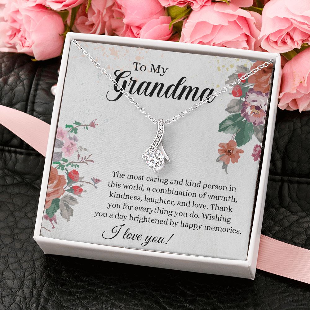 To My Grandma Necklace, Gift for Grandmother Necklace, Mothers Day Gift For Grandma Nana, Grandma Jewelry From Grandchildren GrandKids , Jewelry Box Gift For Grandma Grandmother18 Alluring Beauty Necklace