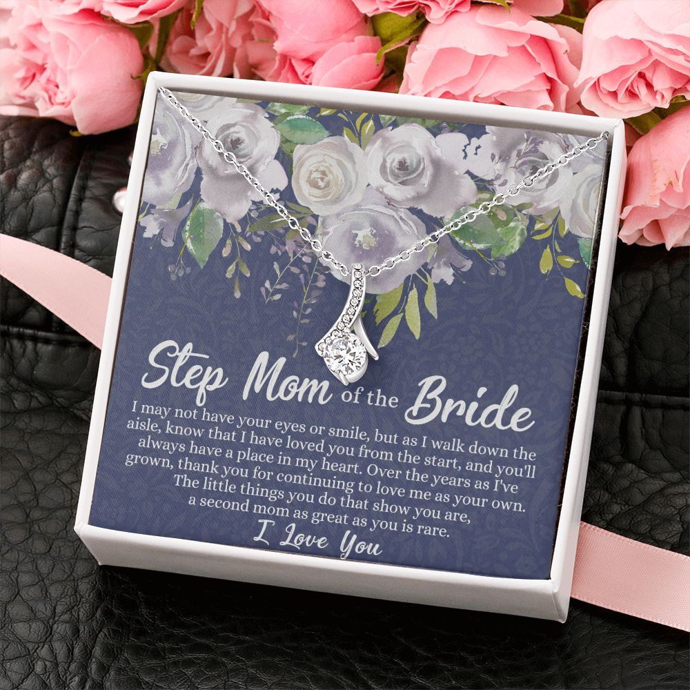 To My Stepmother of the Bride Necklace, Stepmother of the Bride Gifts Idea, Necklace for Stepmom of the Bride Gifts, Wedding Gifts for Stepmom, Gifts for Step Mother of the Bride Alluring Beauty Necklace
