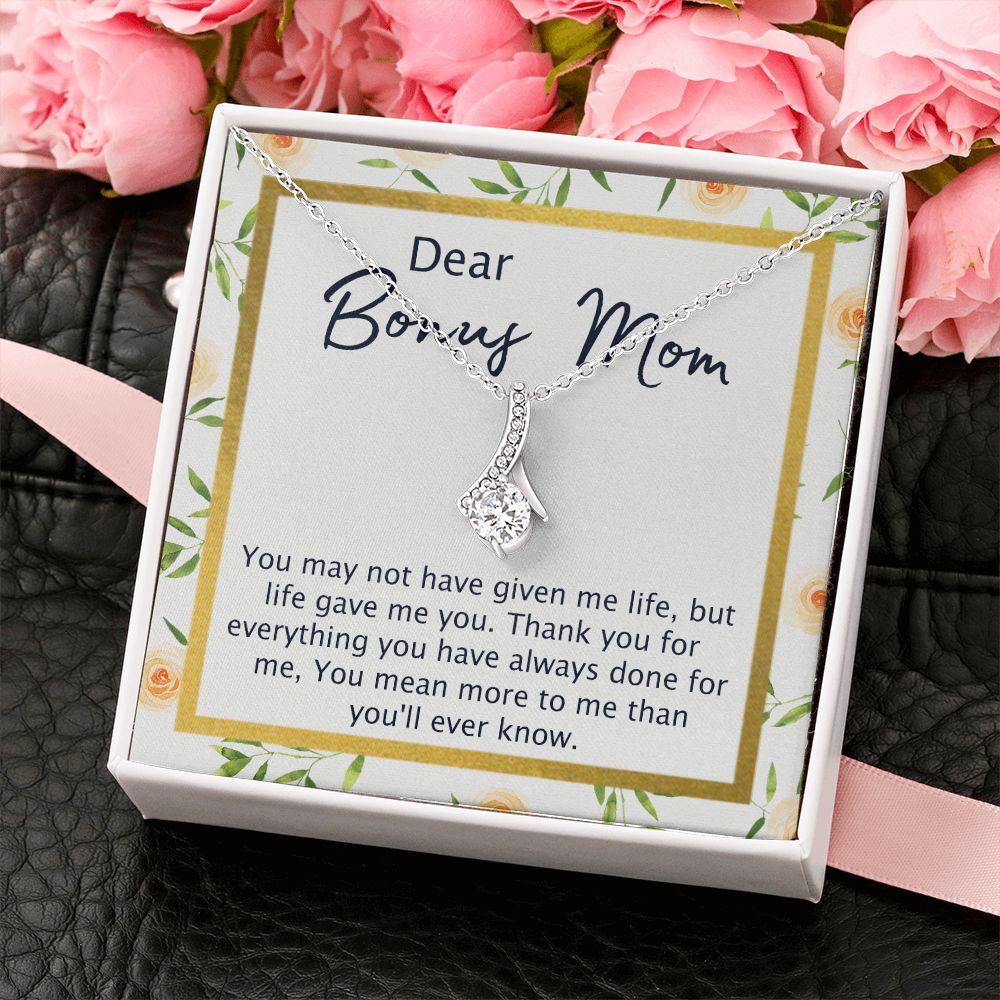Bonus Mom Gifts, To My Bonus Mom Necklace, Bonus Mom Jewelry, Necklace for Bonus Mom, Step Daughter To Stepmother Necklace, Step Mom Necklace for Women Step Mom Mothers Day Jewelry Alluring Beauty Necklace