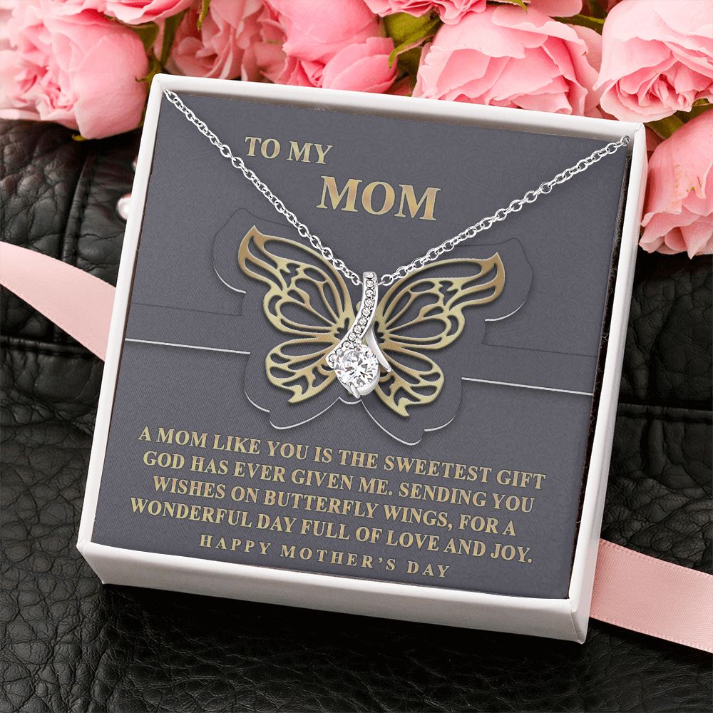 To My Mom Necklace, Gift For Mom, Mother's Day Gift from Daughter, Mom Jewelry Gift for Mothers Day, Birthday Gift for Mother, Moms Gift from Daughter Son, Necklace for Mom Mother 12 Alluring Beauty Necklace