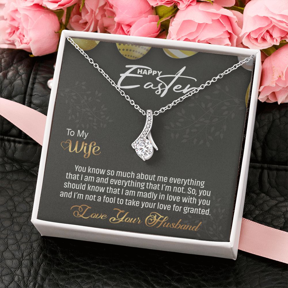 To my Wife Love Knot Necklace, Easter Gift for Wife Necklace, Easter Necklace Alluring Beauty Necklace