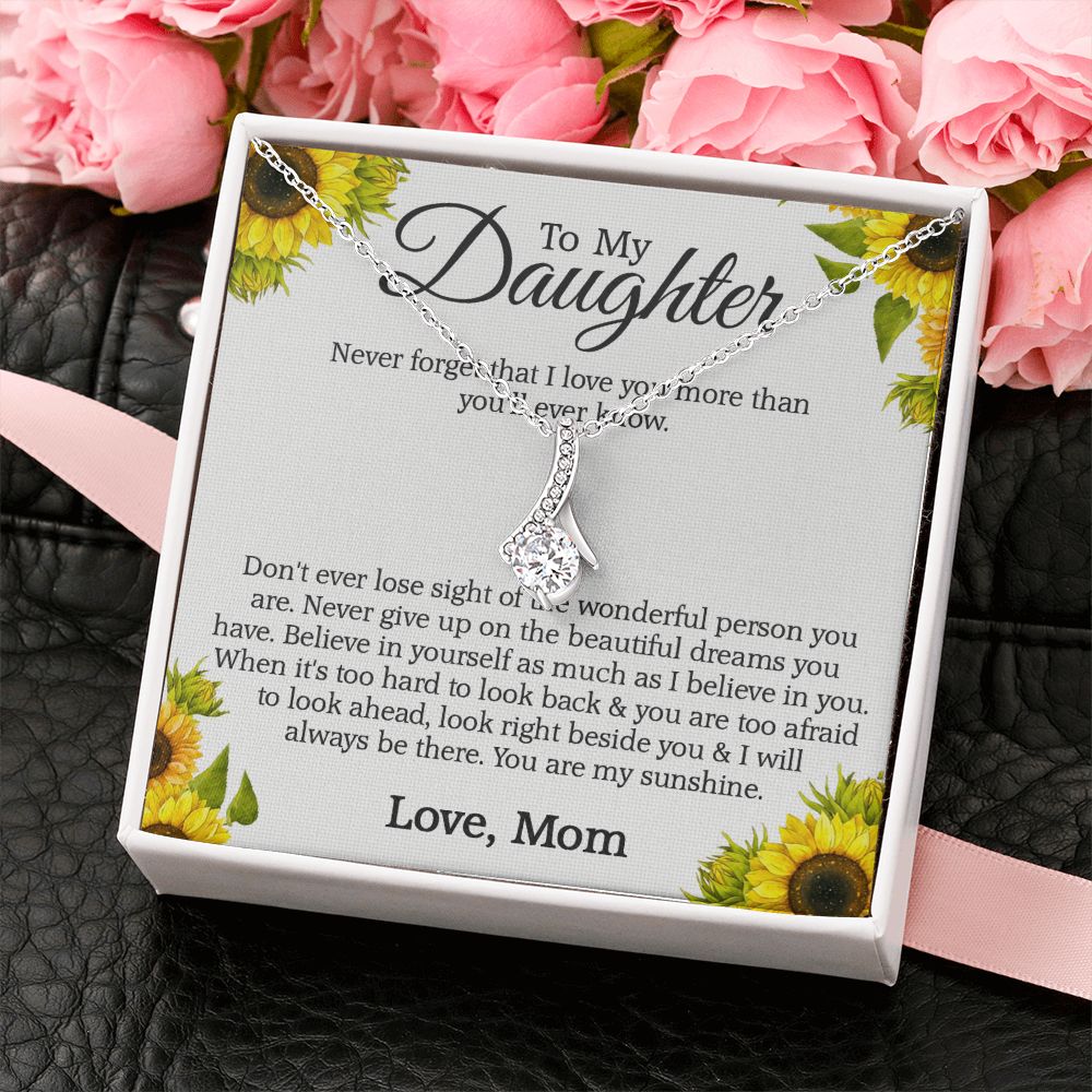 Mother Daughter Gift Ideas, To My Daughter Gift Necklace from Mom, Jewelry Pendant Present for Daughter, Birthday Christmas Gift Graduation Gifts for Daughters, Mother and Daughter Necklace 2132 Alluring Beauty Necklace