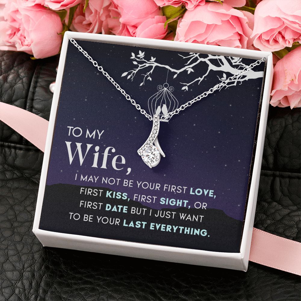To My Wife Necklace from Husband, Personalized Necklace for Women, Luxury Necklace for Wife from Man Men, Wedding Anniversary Present For Wife, Beautiful Wife Jewelry Christmas Birthday Gift For Wife15 Alluring Beauty Necklace