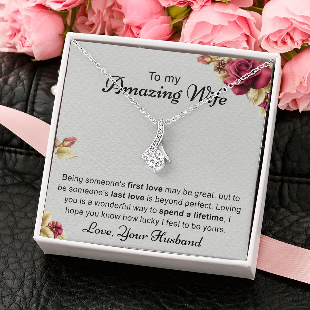 Birthday Gifts For Wife, Necklace Gifts For Wife From Husband, To My Wife Jewelry For Women , To My Wife Necklace  from Husband Wedding Anniversary Present For Wife, Beautiful Wife Jewelry Christmas 6 Alluring Beauty Necklace