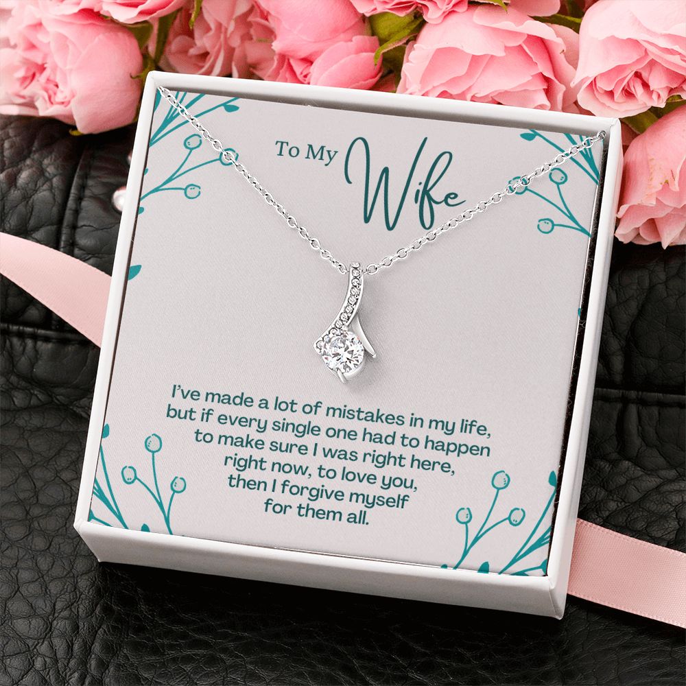 To My Wife Necklace Pendant Gift From Husband I've Made A Lot Of Mistakes With Message Card and Gift Box. Valentine's Day Gift For Wife Future Wife Alluring Beauty Necklace