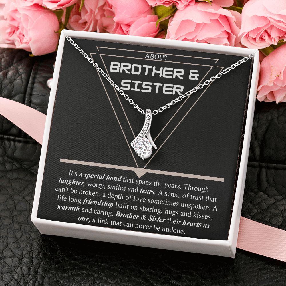 Brother & Sister Gift Necklace Cuban Link Chain Necklace Gift From Sister to Bro Alluring Beauty Necklace