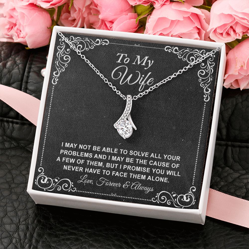 To My Wife Necklace, Gift For Wife From Husband, Anniversary Gift, Valentine's Alluring Beauty Necklace