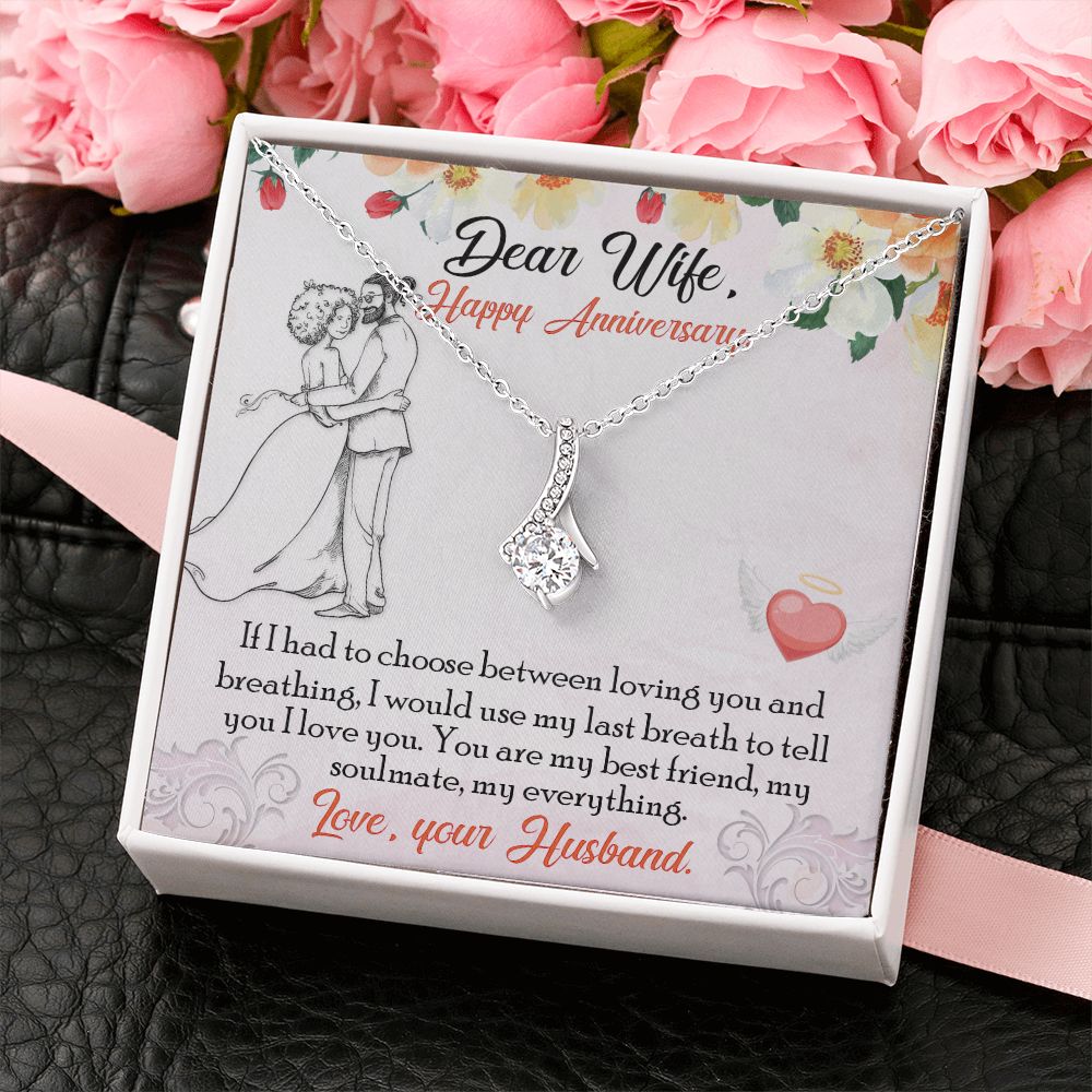 To My Wife Necklace from Husband, Personalized Necklace for Women, Luxury Necklace for Wife from Man Men, Wedding Anniversary Present For Wife, Beautiful Wife Jewelry Christmas Birthday Gift For Wife13 Alluring Beauty Necklace