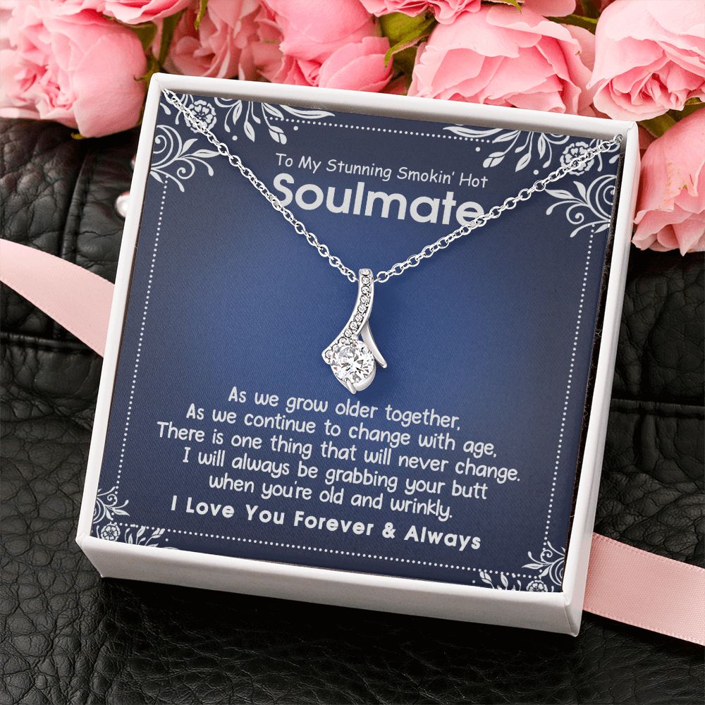 To My Smokin Hot Soulmate Necklace - Wife Gifts From Husband To My Wife Necklace, Gift for Her Romantic, Girlfriend Gifts Necklace for Wife from Men Includes Message Card and Gift Box 5 Alluring Beauty Necklace