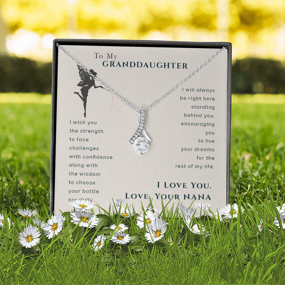 To My Granddaughter Dragonfly Necklace, Gift for Granddaughter From Nana Alluring Beauty Necklace