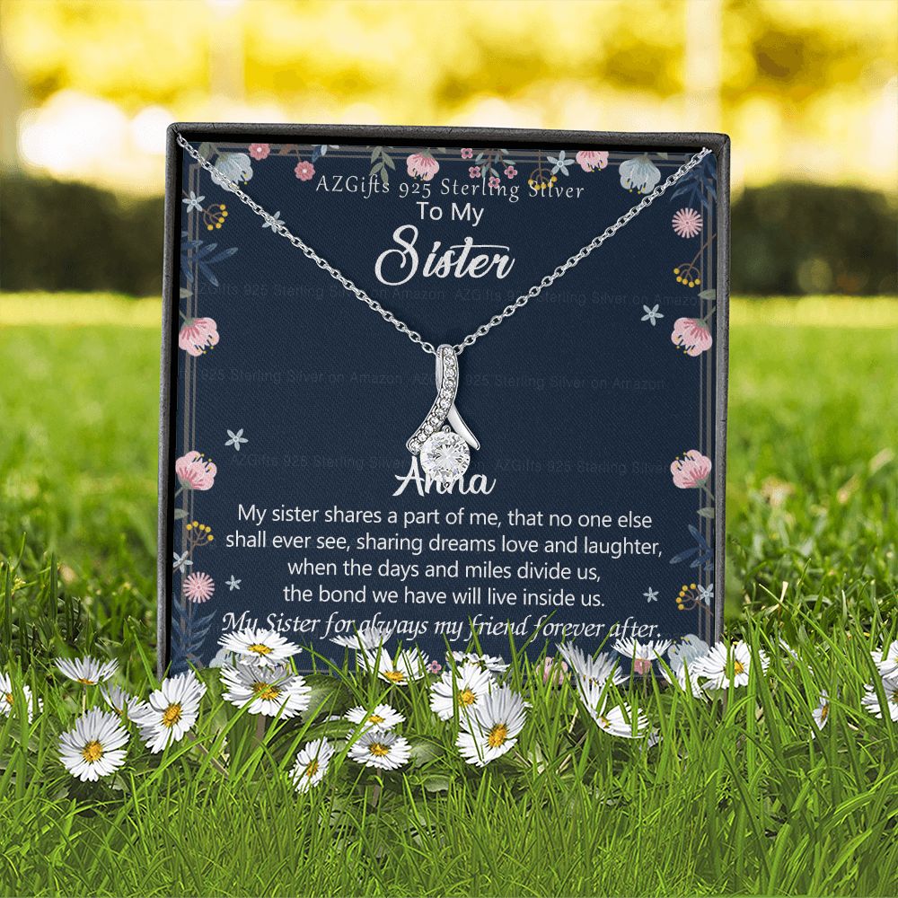 To My Sister Necklace, Pendant Inspirational Jewelry for Women Teen Girl, Keepsake Family and Friendship Gifts, Gift for Sisters, Necklace for Sisters, Sisters Jewelry 301 Alluring Beauty Necklace