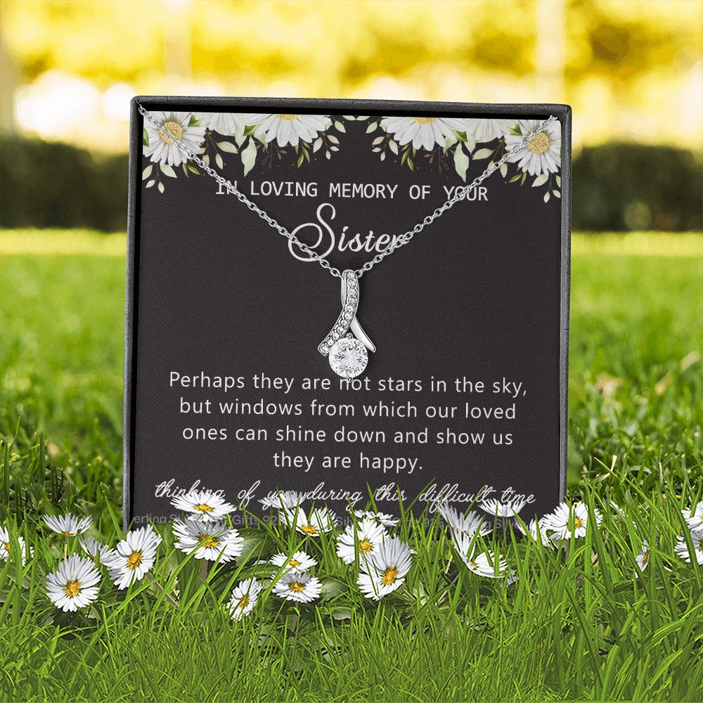 Loss Of Sister Necklace Gift, Sympathy Loss Of Sister, Sympathy Gift Box, Loss Of Sister Necklace, Loss Of Sister, Loss Of Sister Gift, Condolence Gifts, Remembrance Necklace for Women Alluring Beauty Necklace