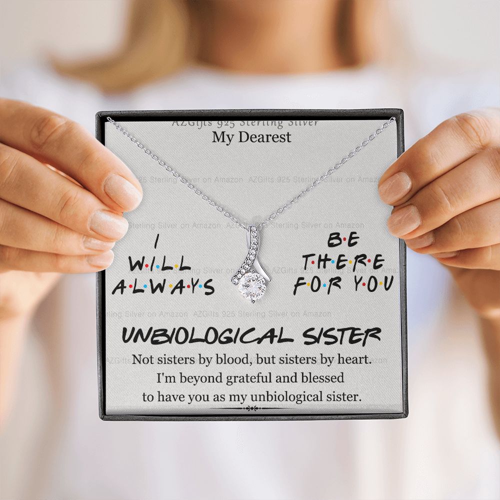 To My Unbiological Sister Necklace Pendant Gift for Soul Sister Unbiological Sister Gift for Women Girls My Unbiological Sister Jewelry Birthday Gift Idea 301 Alluring Beauty Necklace