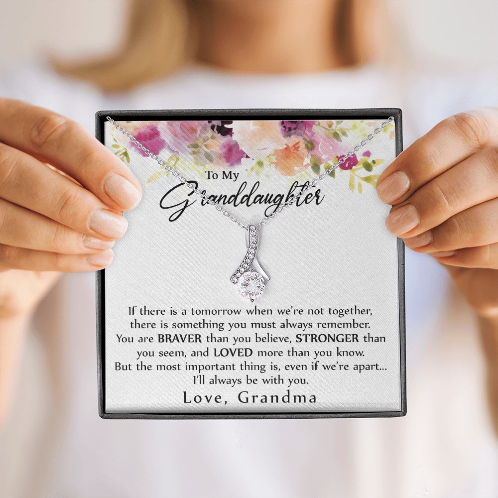 To My Granddaughter Love Knot Necklace, Graduation Gift For Girl From Grandma Alluring Beauty Necklace