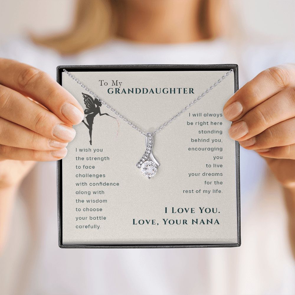 To My Granddaughter Dragonfly Necklace, Gift for Granddaughter From Nana Alluring Beauty Necklace