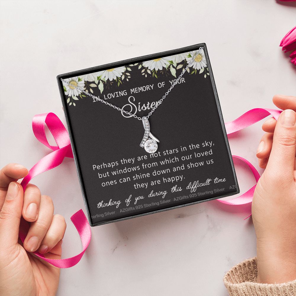 Loss Of Sister Necklace Gift, Sympathy Loss Of Sister, Sympathy Gift Box, Loss Of Sister Necklace, Loss Of Sister, Loss Of Sister Gift, Condolence Gifts, Remembrance Necklace for Women Alluring Beauty Necklace