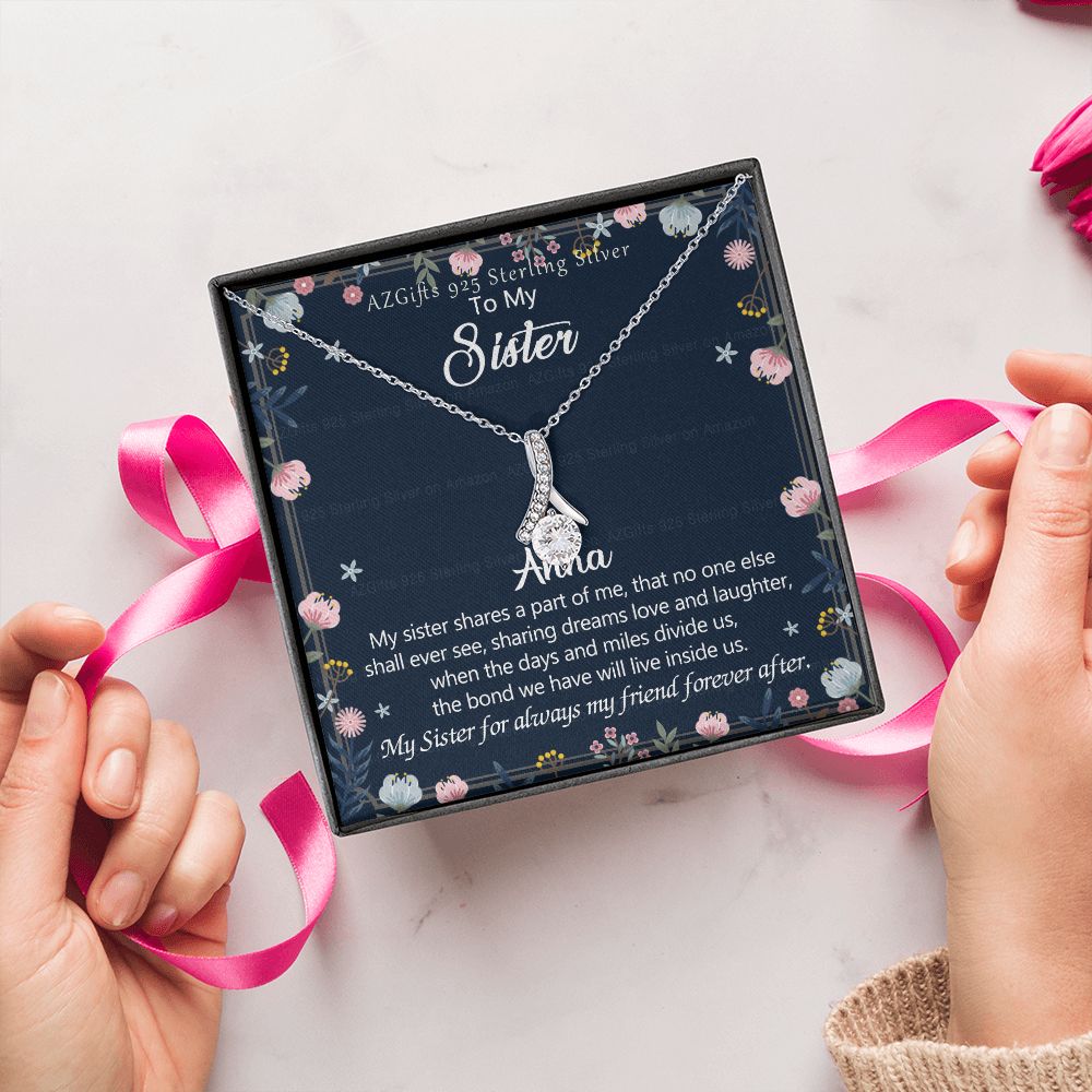 To My Sister Necklace, Pendant Inspirational Jewelry for Women Teen Girl, Keepsake Family and Friendship Gifts, Gift for Sisters, Necklace for Sisters, Sisters Jewelry 301 Alluring Beauty Necklace