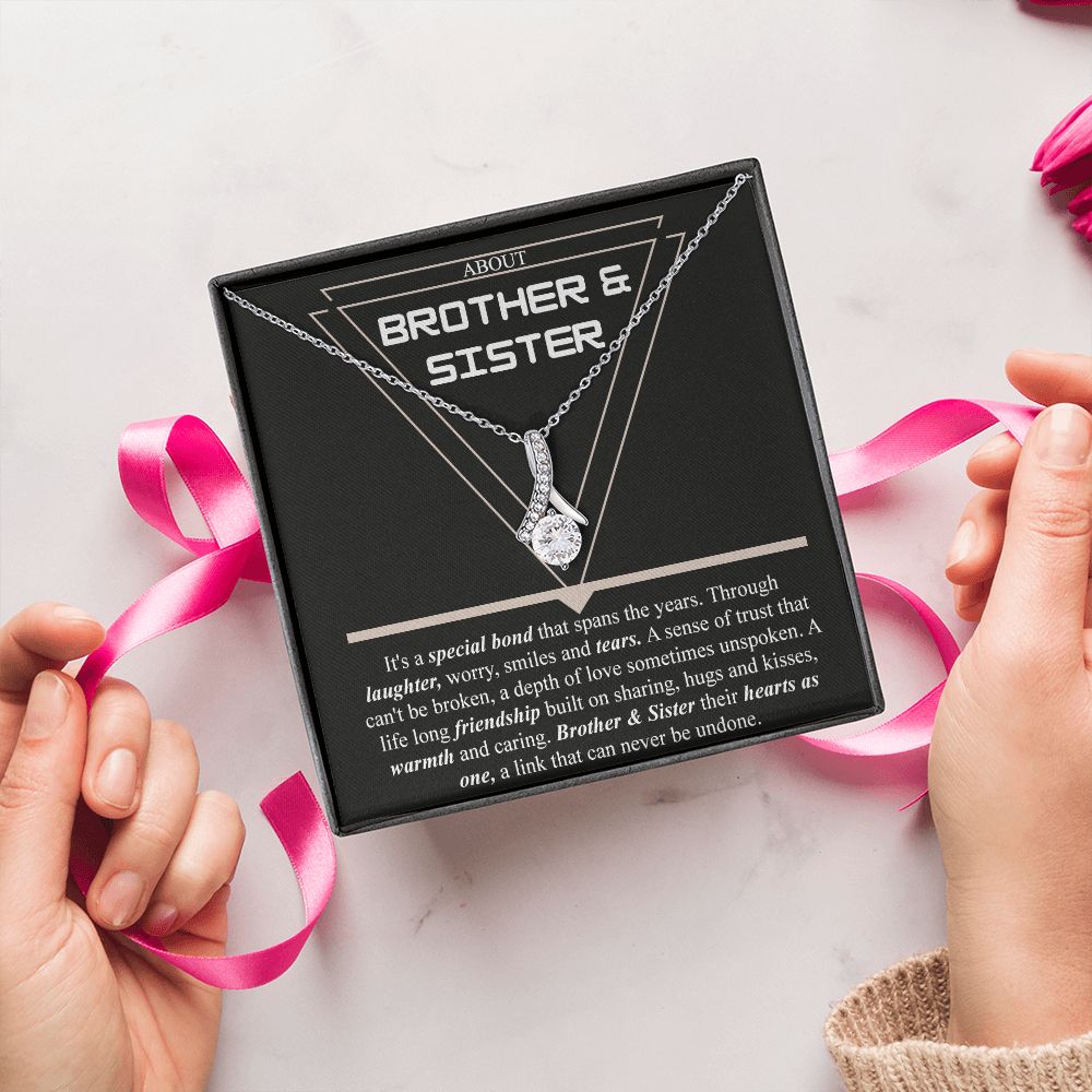 Brother & Sister Gift Necklace Cuban Link Chain Necklace Gift From Sister to Bro Alluring Beauty Necklace