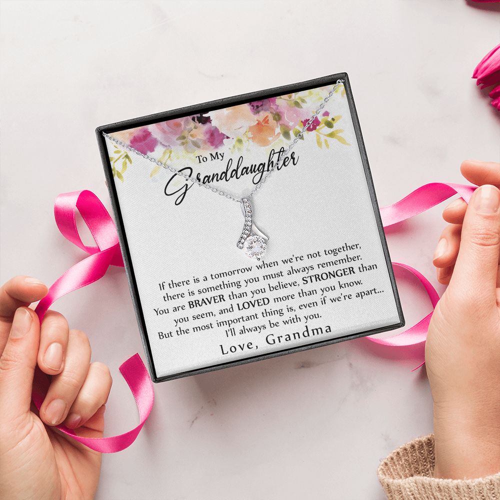 To My Granddaughter Love Knot Necklace, Graduation Gift For Girl From Grandma Alluring Beauty Necklace