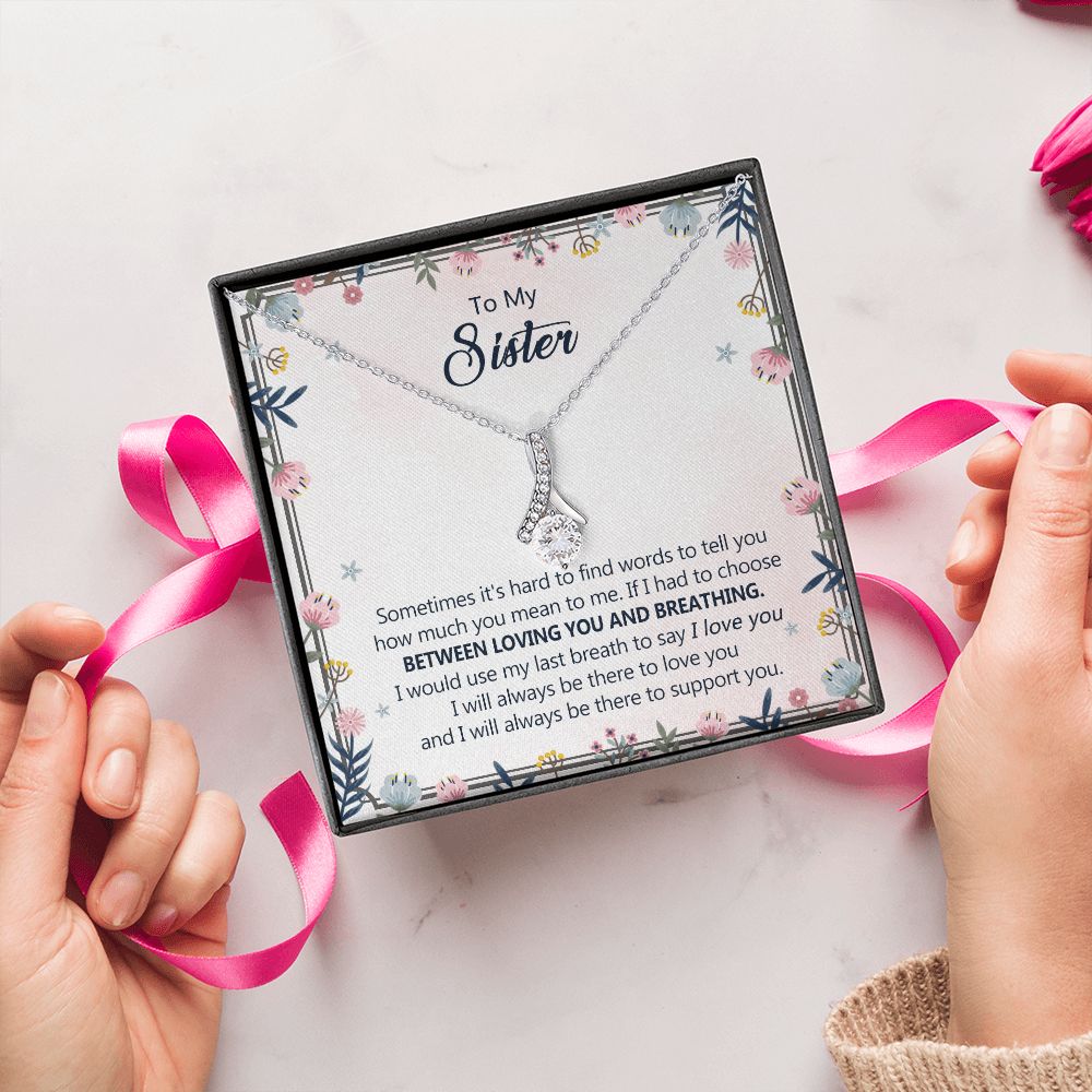 To My Sister Necklace Pendant Inspirational Jewelry For Women Teen Girl Family and Friendship Gifts Sisters Gifts Idea Sister Jewelry Necklace for Sisters Sentimental Gifts for Sister 301 Alluring Beauty Necklace
