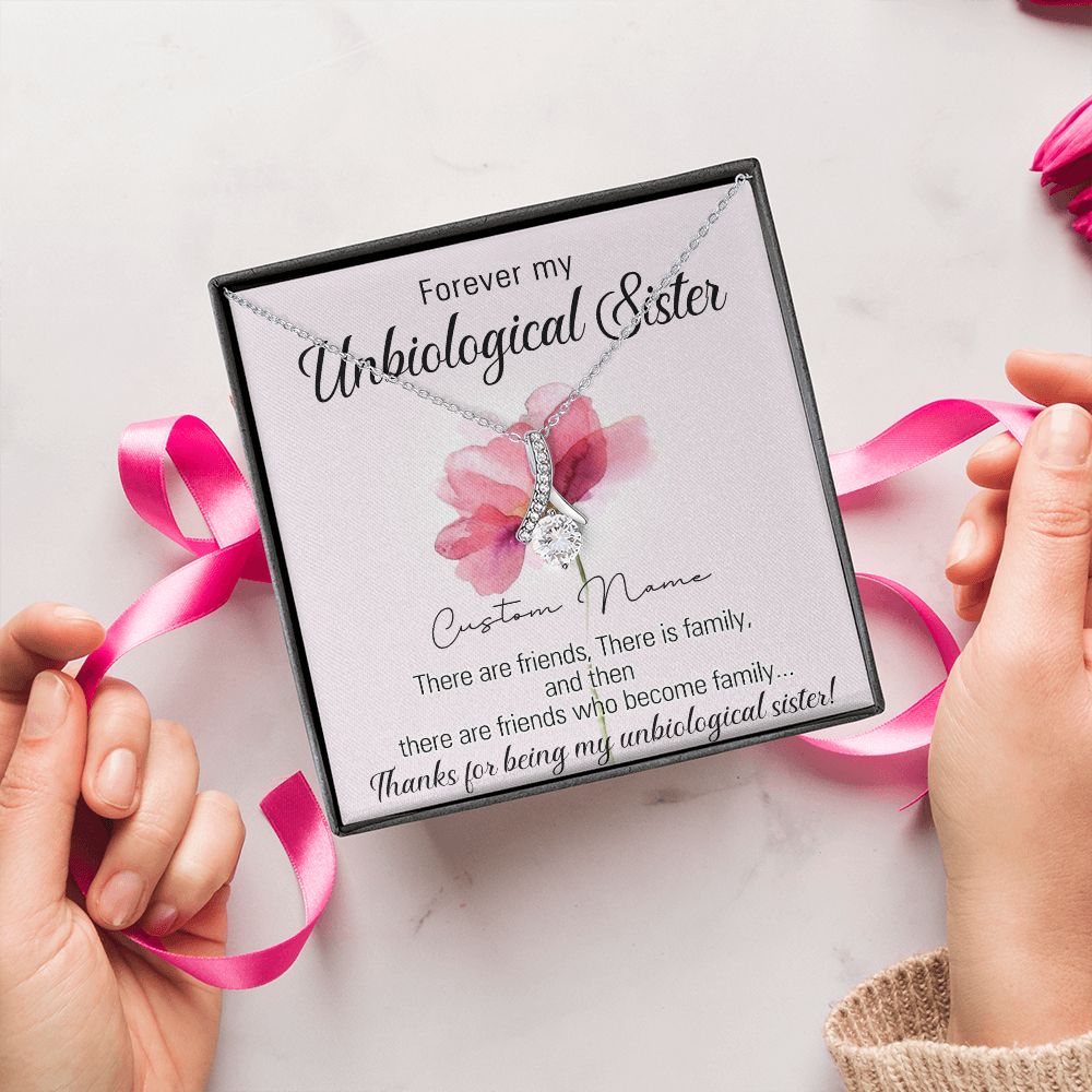 To My Unbiological Sister Necklace for Soul Sister Gift for Big Little Sorority Sister in Law Necklace for Sister Gift Tribe Jewelry Birthday Gift Idea for Best Friend 301 Alluring Beauty Necklace