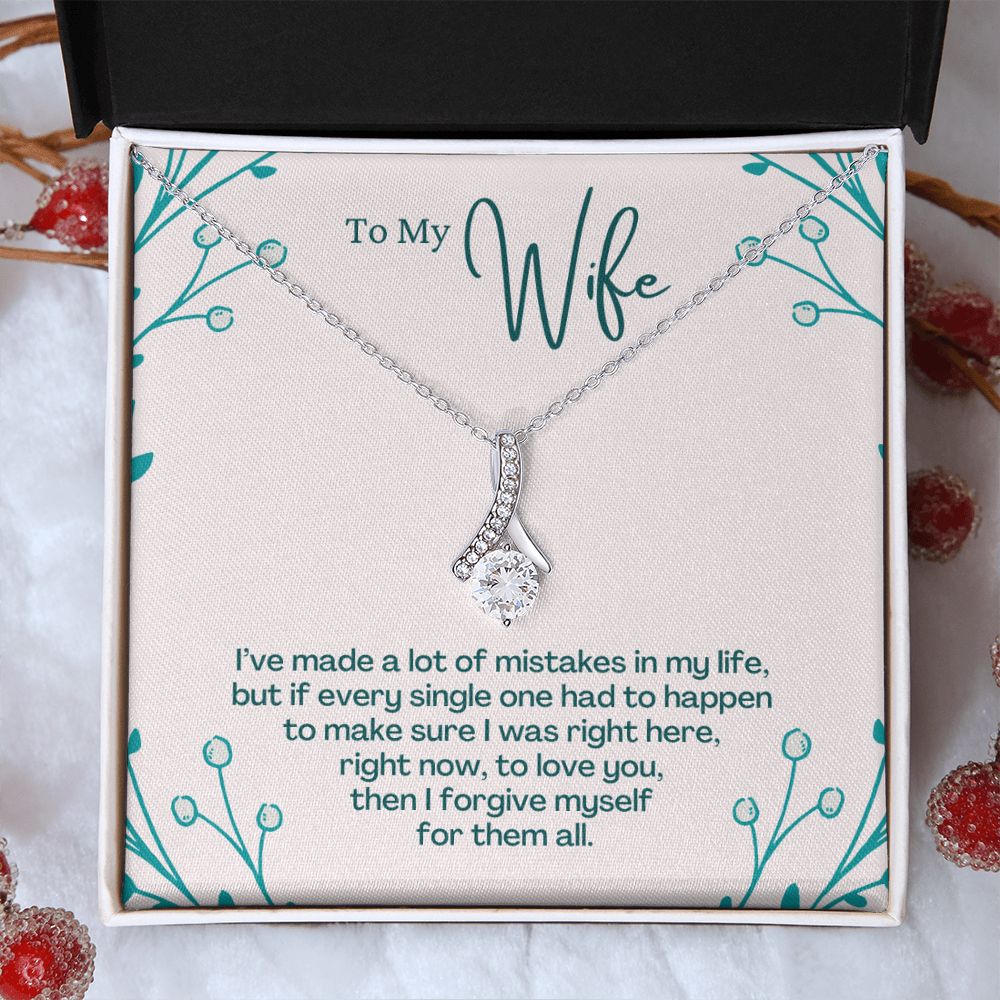 To My Wife Necklace Pendant Gift From Husband I've Made A Lot Of Mistakes With Message Card and Gift Box. Valentine's Day Gift For Wife Future Wife Alluring Beauty Necklace
