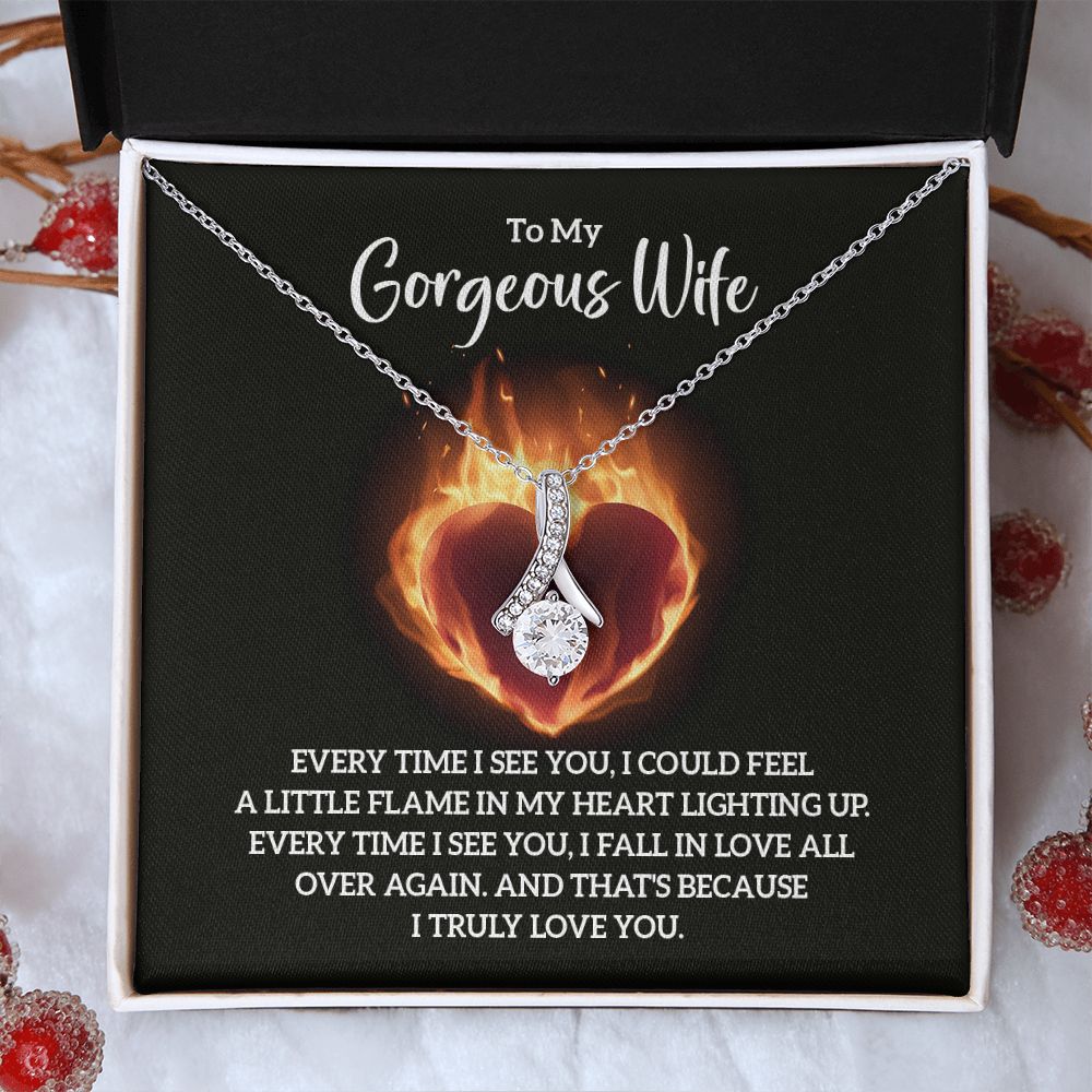 Birthday Gifts For Wife, Necklace Gifts For Wife From Husband, To My Wife Jewelry For Women , To My Wife Necklace  from Husband Wedding Anniversary Present For Wife, Beautiful Wife Jewelry Christmas32 Alluring Beauty Necklace