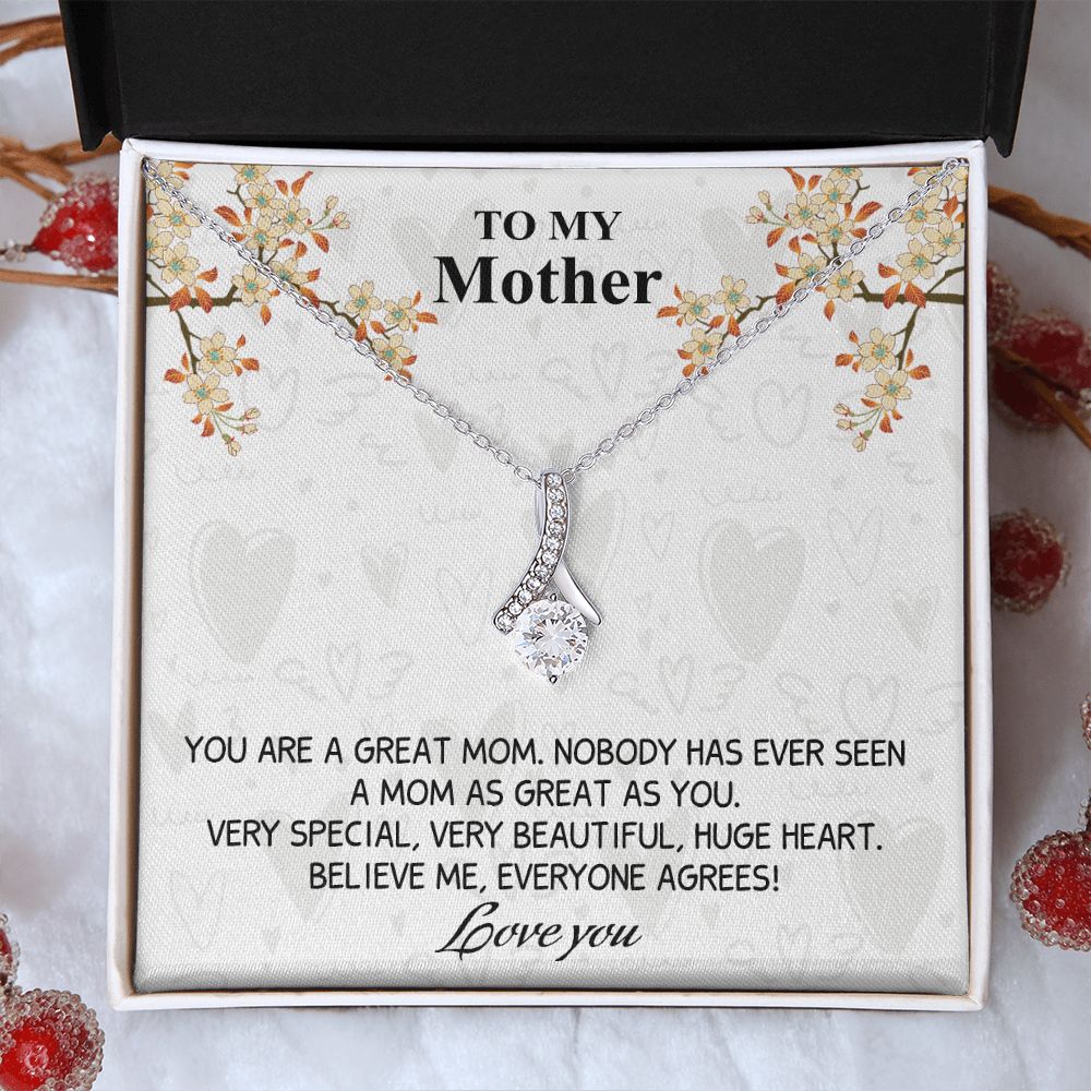 Mom Necklace Gifts for Mom from Daughter to Mom Gifts for Mothers Day from Daughter, To My Mom Necklace from Daughter to Mom Birthday Gifts Necklace with Message Card and Gift Box8 Alluring Beauty Necklace