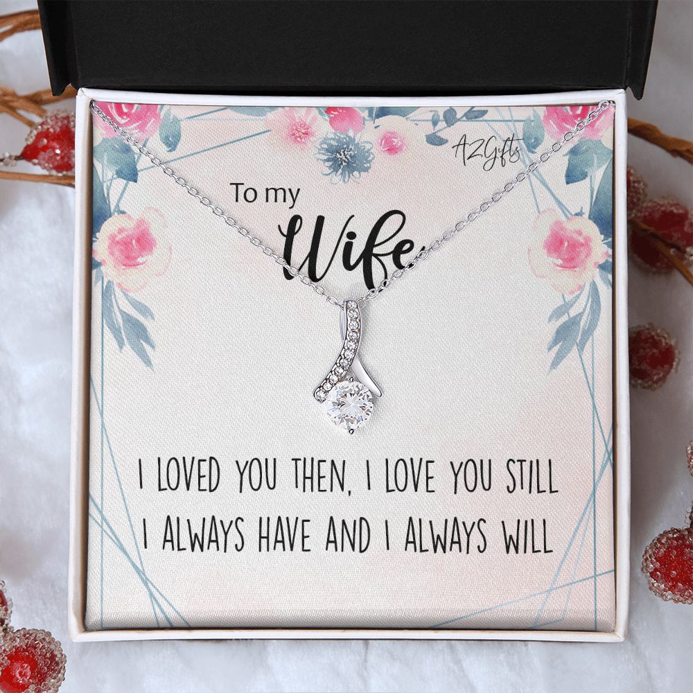 To My Wife Necklace from Husband, Personalized Necklace for Women, Luxury Necklace for Wife from Man Men, Wedding Anniversary Present For Wife, Beautiful Wife Jewelry Christmas Birthday Gifts For Wife2 Alluring Beauty Necklace