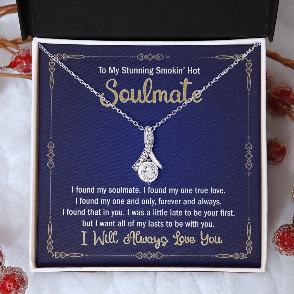 To My Smokin Hot Soulmate Necklace - Wife Gifts From Husband To My Wife Necklace, Gift for Her Romantic, Girlfriend Gifts Necklace for Wife from Men Includes Message Card and Gift Box 6 Alluring Beauty Necklace