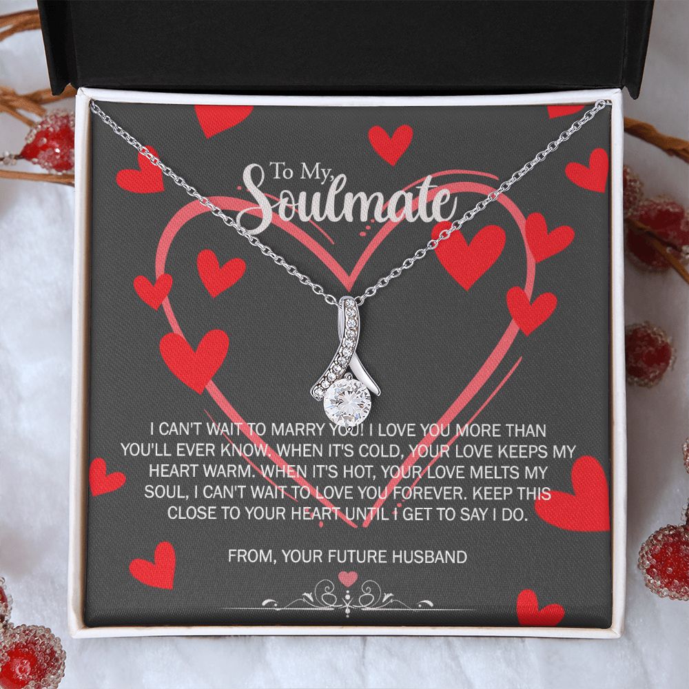 To My Soulmate Necklace for Future Wife Girlfriend Fiancee Anniversary Gift Alluring Beauty Necklace