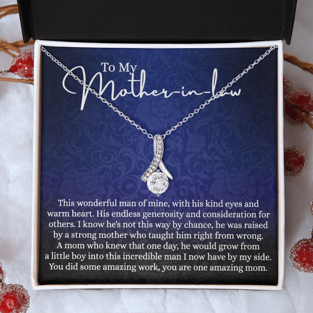 To My Mother in Law Necklace, Mother in Law Gift, Gift for Mother in Law Necklace Jewelry Gift to My Mother-in-law on Wedding Day Mother's day gift for Mother in Law Birthday gift Alluring Beauty Necklace