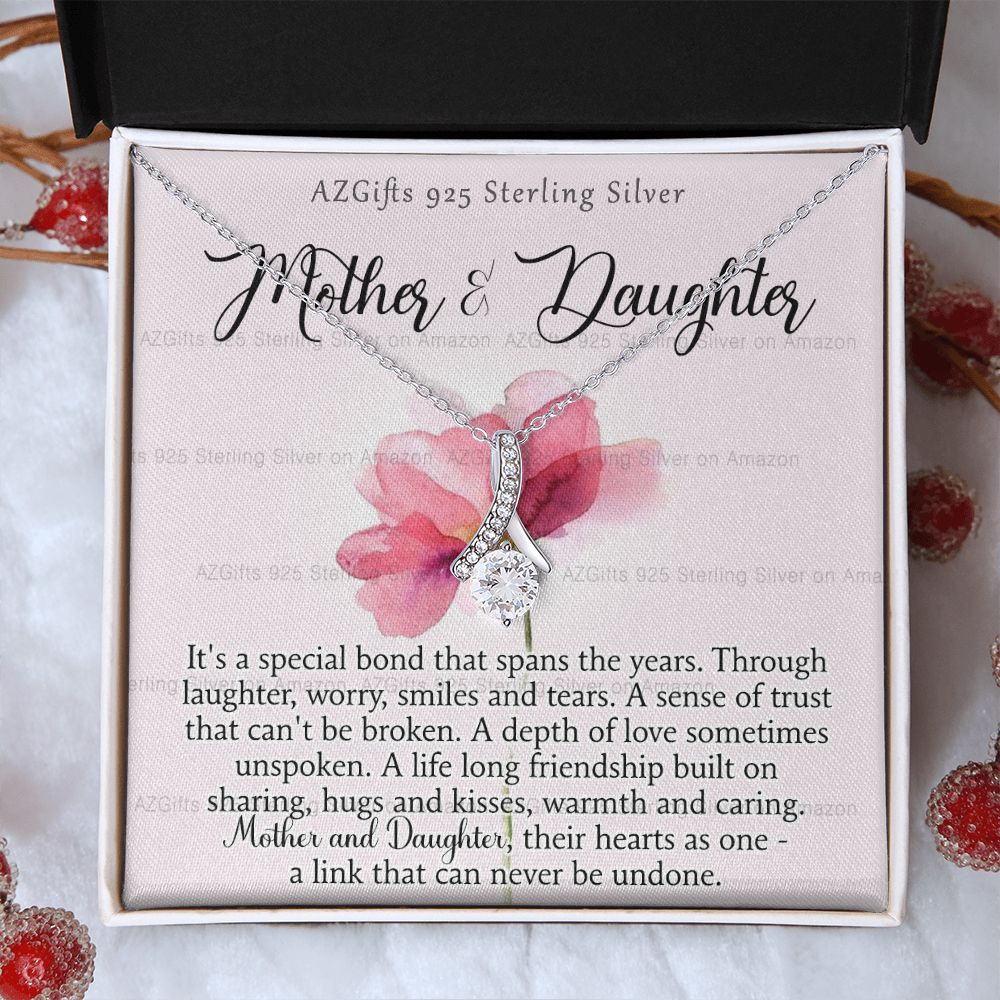 Mother Daughter Necklace with Message Card Mother Daughter Gift Mom Birthday Gift Necklace for Mom from Daughter Gift Birthday Gift for Mom Daughter Gift from Mom 301 Alluring Beauty Necklace