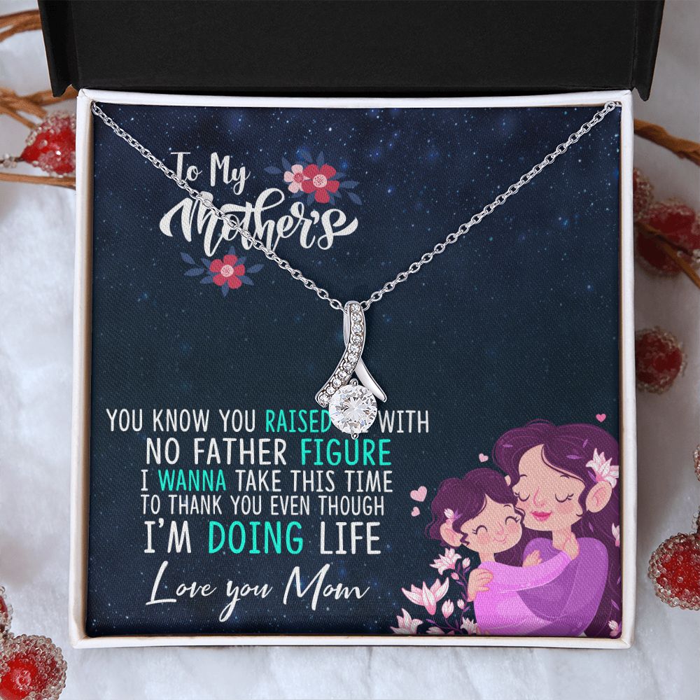 To My Mom Mother Necklace Pendant Gift From Daughter Thank You Even Though I'm Doing Life With Message Card Gift For Mom Alluring Beauty Necklace
