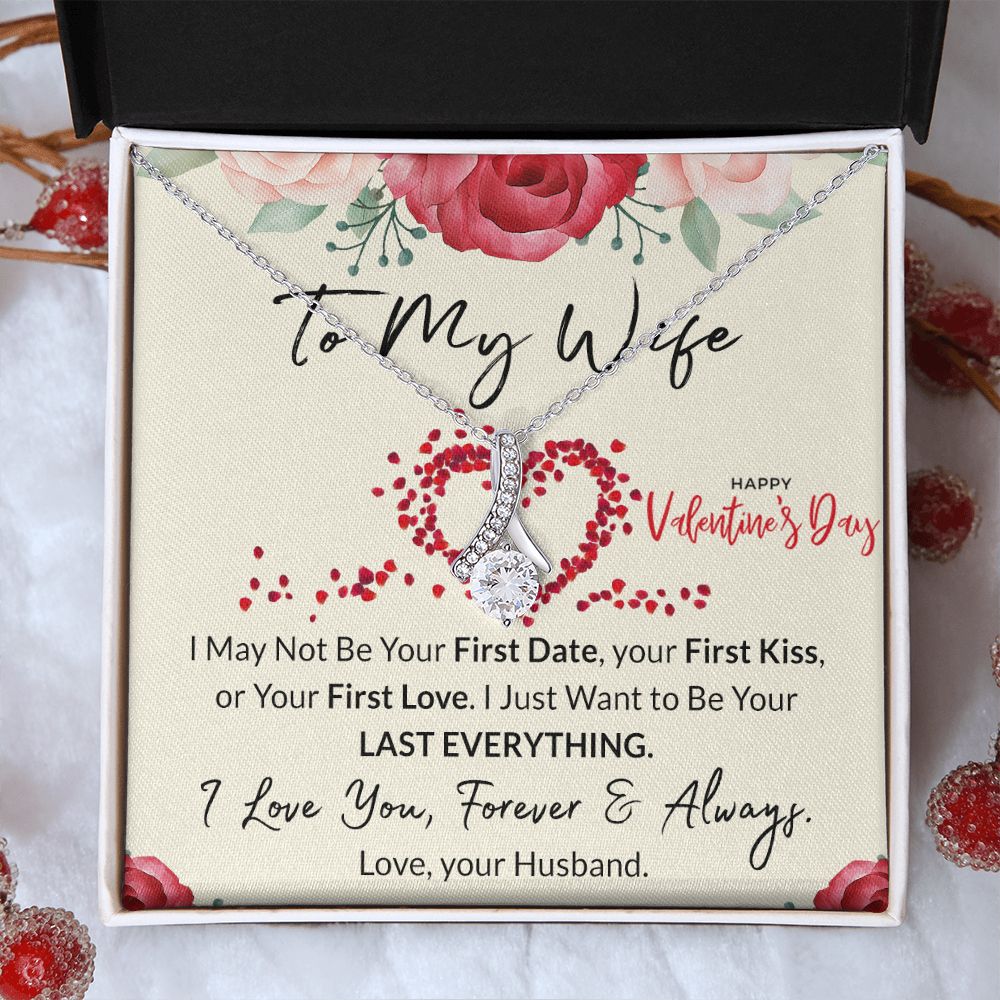 To My Wife Necklace from Husband, Personalized Necklace for Women, Luxury Necklace for Wife from Man Men, Wedding Anniversary Present For Wife, Beautiful Wife Jewelry Christmas Birthday Gift For Wife23 Alluring Beauty Necklace