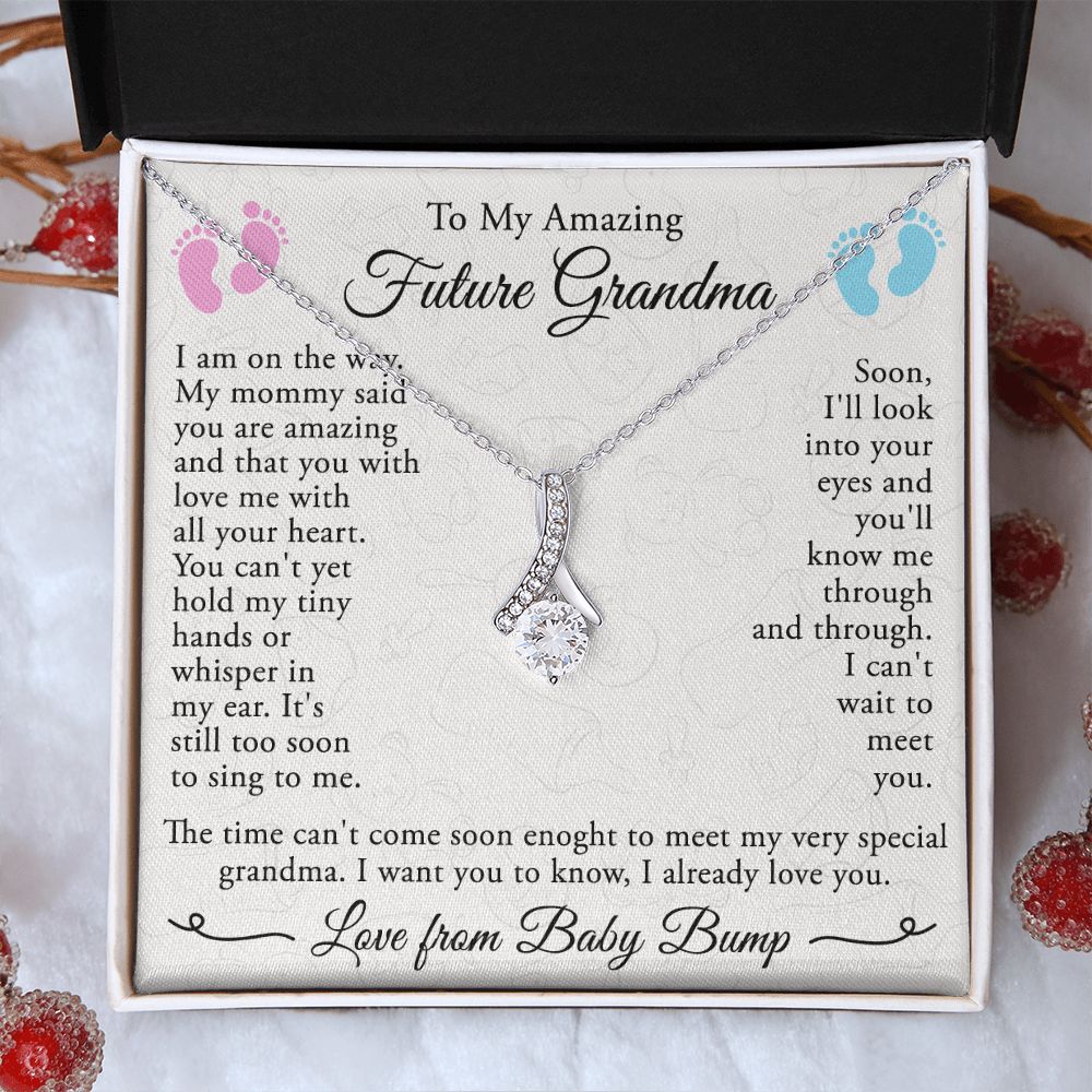 To My Grandmother Necklace, Gift for Grandmother Necklace, Mothers Day Gift For Grandma Nana, Grandma Jewelry From Grandchildren GrandKids , Jewelry Box Gift For Grandma Grandmother4 Alluring Beauty Necklace