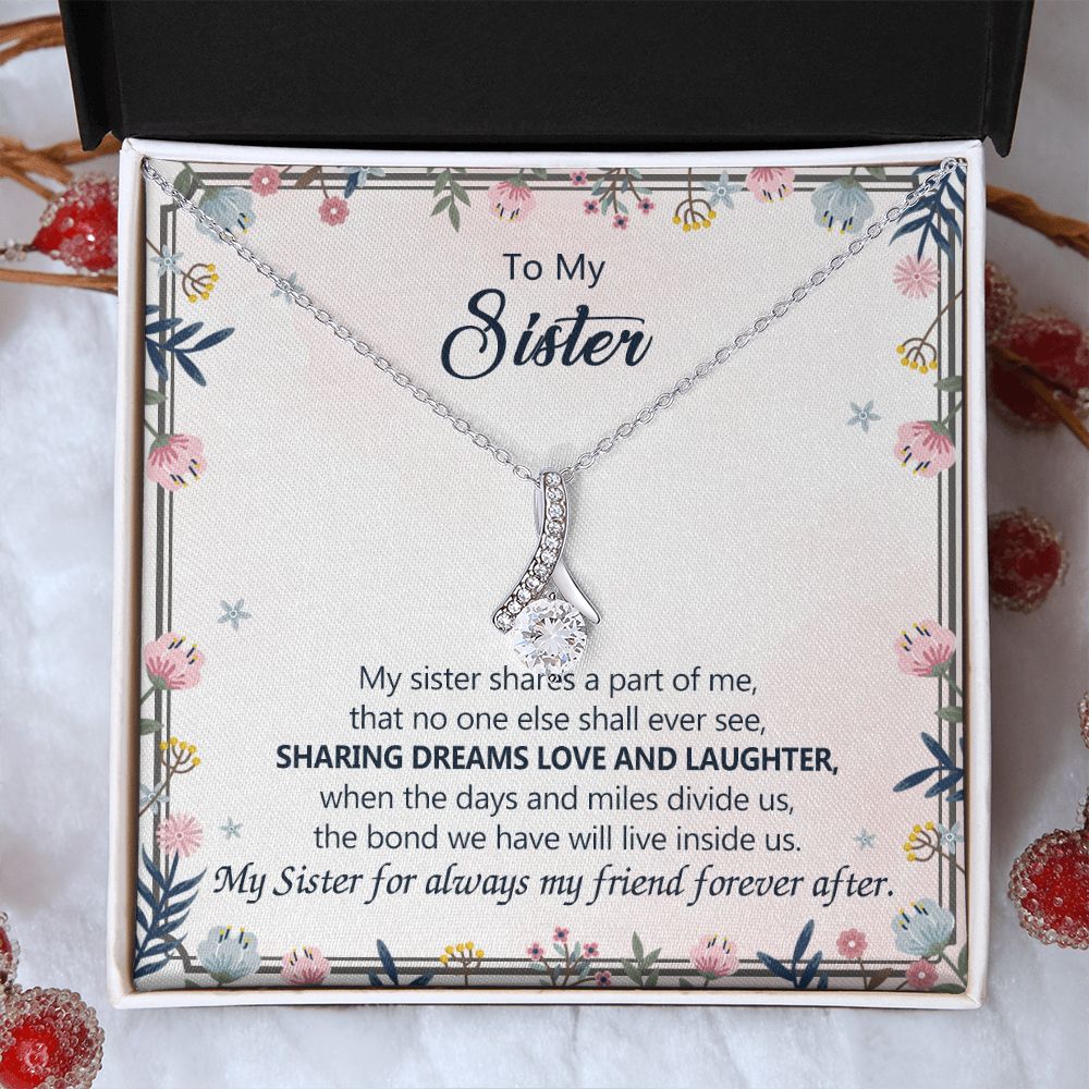To My Sister Necklace Pendant Inspirational Jewelry For Women Teen Girl Family and Friendship Gifts Sisters Gifts Idea Sister Jewelry Necklace for Sisters Gift for Sister 301 Alluring Beauty Necklace