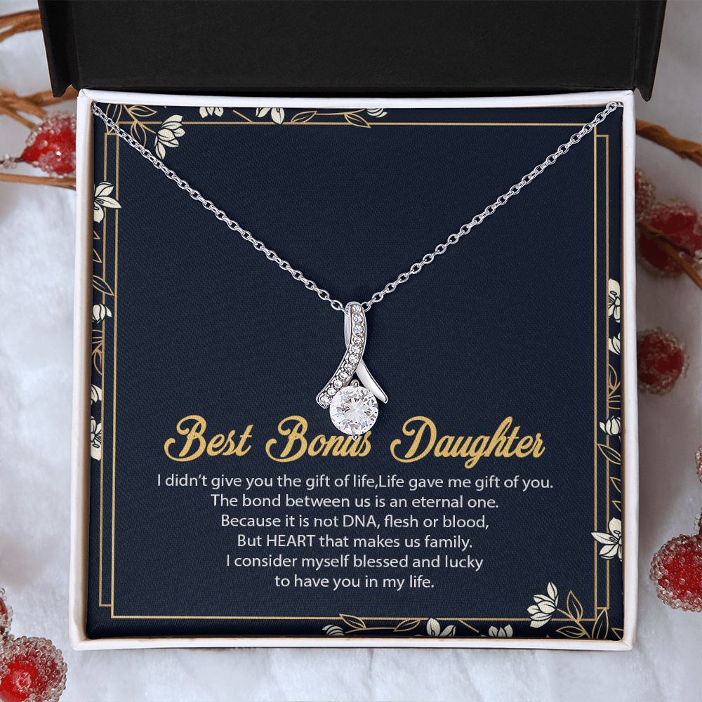 Bonus Daughter Gifts From Stepdad, Step Daughter Gifts From Stepmom, Stepdaughter Gifts From Stepdad, Father Stepdaughter Necklace, To My Bonus Daughter Necklaces, Christmas Gifts For Bonus8 Alluring Beauty Necklace
