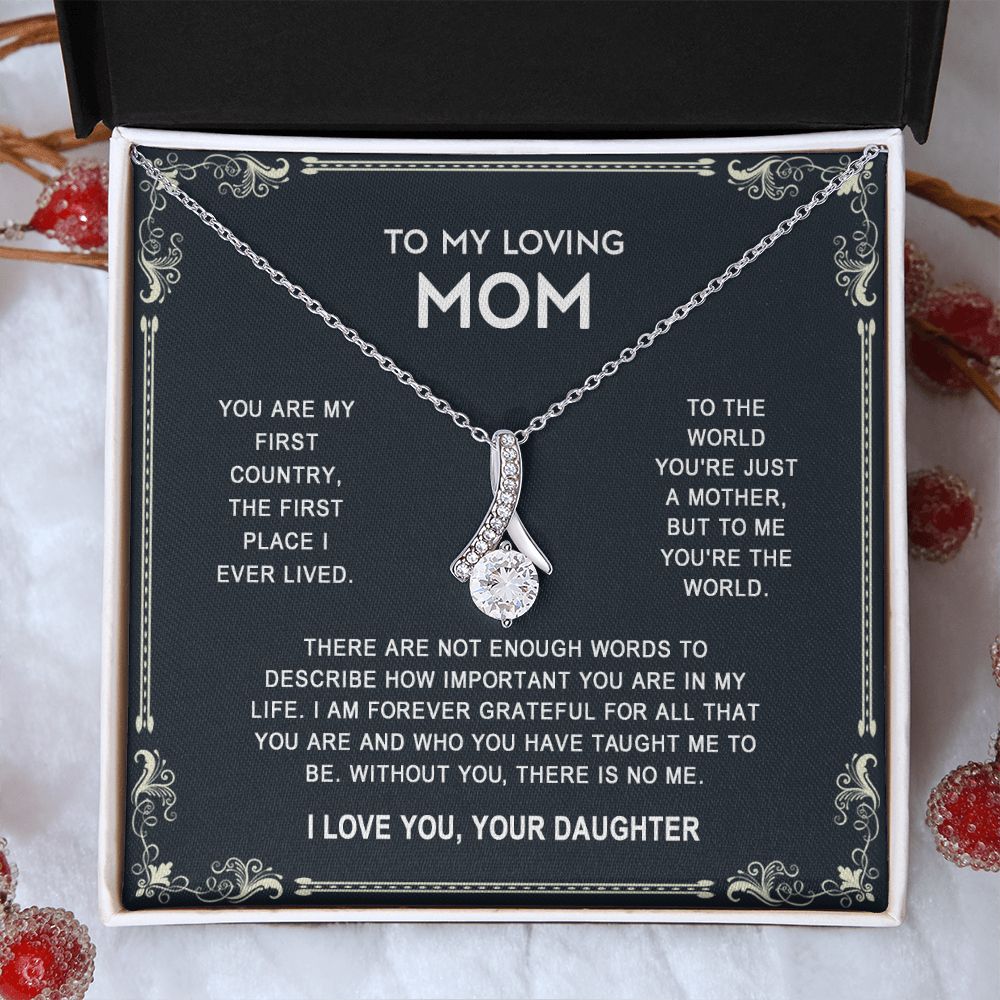 To My Mom Necklace, Gift For Mom, Mother's Day Gift from Daughter, Mom Jewelry Gift for Mothers Day, Birthday Gift for Mother, Moms Gift from Daughter Son, Necklace for Mom Mother 14 Alluring Beauty Necklace