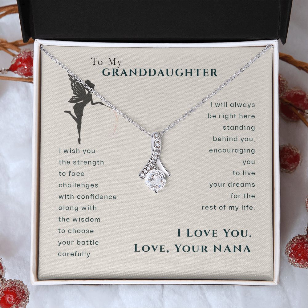 To My Granddaughter Dragonfly Necklace, Gift for Granddaughter From Nana Alluring Beauty Necklace