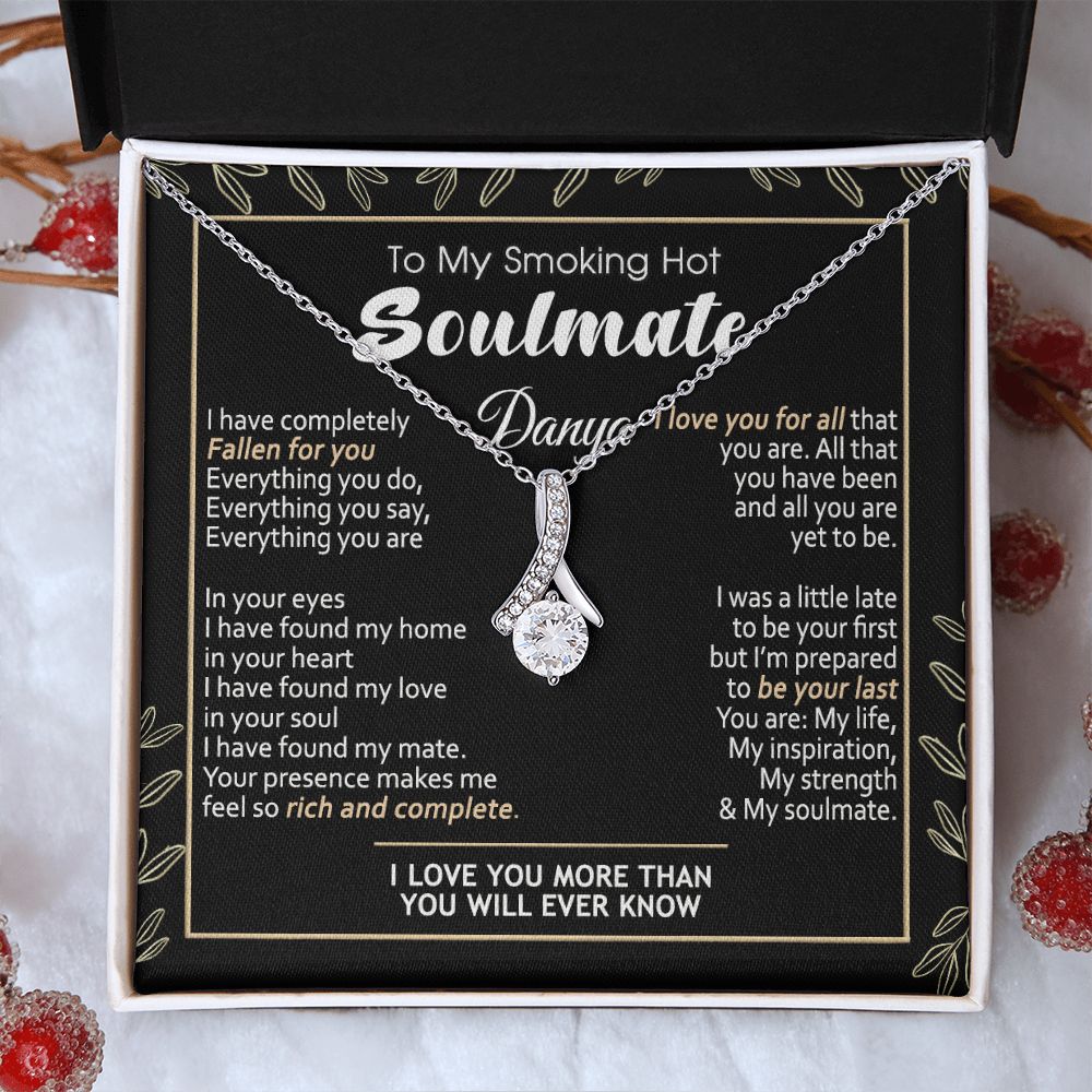 To My Smokin Hot Soulmate Necklace - Wife Gifts From Husband To My Wife Necklace, Gift for Her Romantic, Girlfriend Gifts Necklace for Wife from Men Includes Message Card and Gift Box 7 Alluring Beauty Necklace